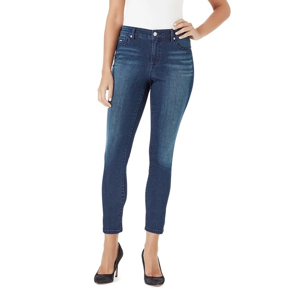 Nine West Denim - Nine West Women’s Gramercy Skinny Ankle Jeans Size 8 Dark Wash Denim